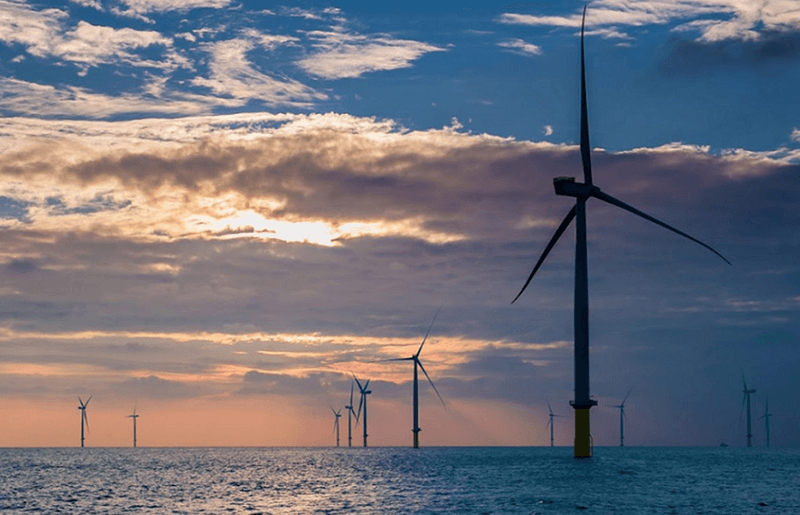 A photo of the London Array offshore wind farm