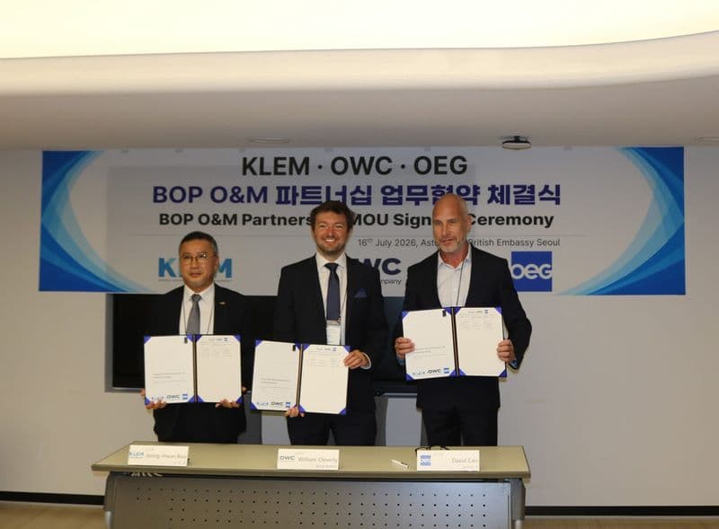 OWC, KLEM, and OEG Form Korean Offshore Wind Pact