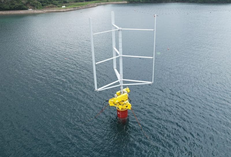 Experimental Floating Axis Wind Turbine Installed Offshore Japan
